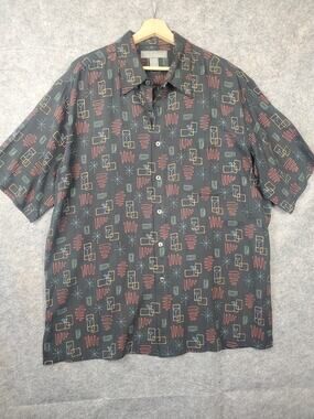 Men's Toni Richard XL Atomic Cocktail Retro Print Short Sleeve Casual Shirt
